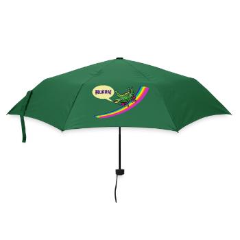 Kidcore Regenbogen Schildkröte Skateboard Skaten - Regenschirm (klein) - Flaschengrün - Vorne