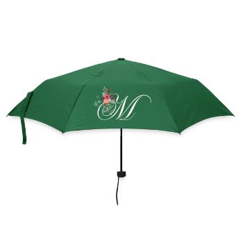 Buchstabe m blumig - Regenschirm (klein) - Flaschengrün - Vorne