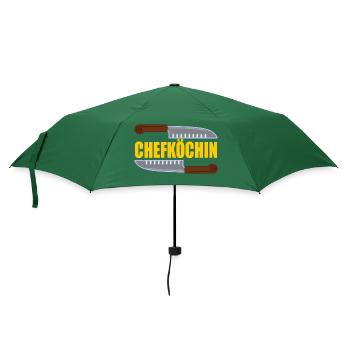 Chefköchin - Regenschirm (klein) - Flaschengrün - Vorne