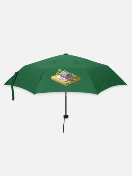 Geometrische Low-Poly-Deoksugung - Regenschirm (klein) - Flaschengrün