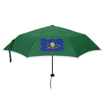 Pennsylvania Flagge in der Pennsylvania Landkarte - Regenschirm (klein) - Flaschengrün - Vorne