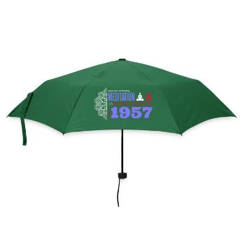 Leben mit Zweck seit 1957 - 68 Jahre Stärke & - Regenschirm (klein) - Flaschengrün - Vorne