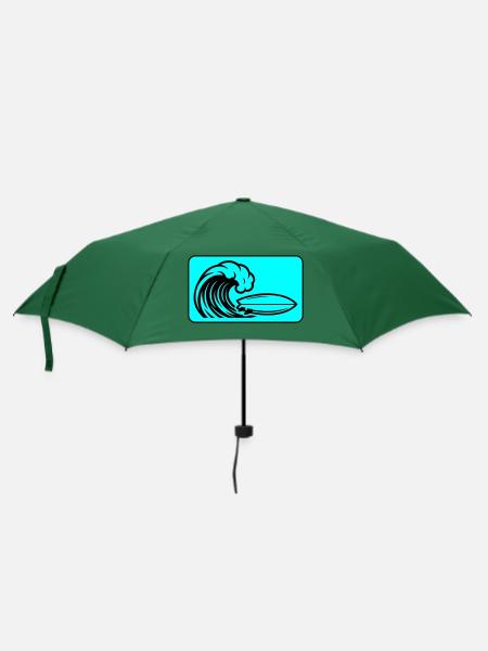 Surfbrett Welle - Regenschirm (klein) - Flaschengrün
