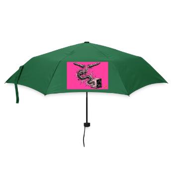 Anarchischer Aal fließt von Kugelschreiber in USB - Regenschirm (klein) - Flaschengrün - Vorne