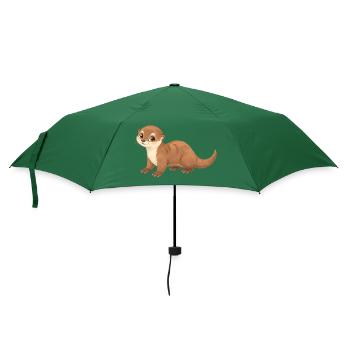 Otter – niedlicher kleiner Fischotter - Regenschirm (klein) - Flaschengrün - Vorne