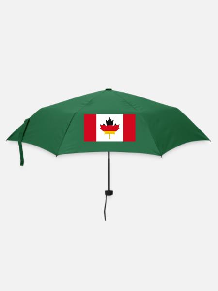 Deutsch-Kanadische Maple Leaf Flagge - Regenschirm (klein) - Flaschengrün