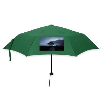 blauer Sonnenuntergang - Regenschirm (klein) - Flaschengrün - Vorne