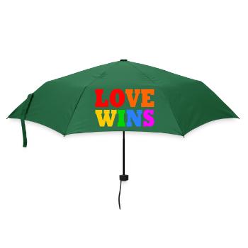 Love wins - Regenschirm (klein) - Flaschengrün - Vorne