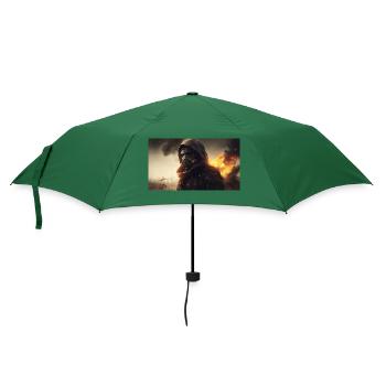 Mann in der Maske - Regenschirm (klein) - Flaschengrün - Vorne