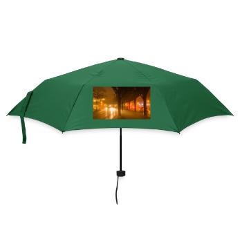 Hochbahn am nebligen Abend - Regenschirm (klein) - Flaschengrün - Vorne
