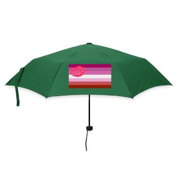 lesbian pride lipstick flag - Regenschirm (klein) - Flaschengrün - Vorne