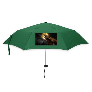 Böser Werwolf heult das Mondmonster dunkel an - Regenschirm (klein) - Flaschengrün - Vorne