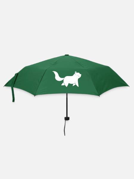 Katze in Bewegung Katzenfreund - Regenschirm (klein) - Flaschengrün