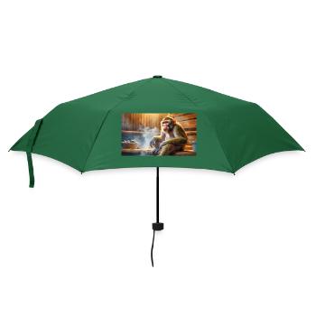 Wortspiel mehrdeutiger Ausdruck – Affenhitze - Regenschirm (klein) - Flaschengrün - Vorne