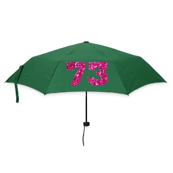 73 Pink Glitter - 73 Geburtstag - Regenschirm (klein) - Flaschengrün - Vorne