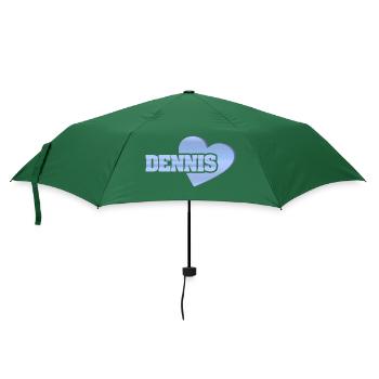 Dennis als Gold - Regenschirm (klein) - Flaschengrün - Vorne