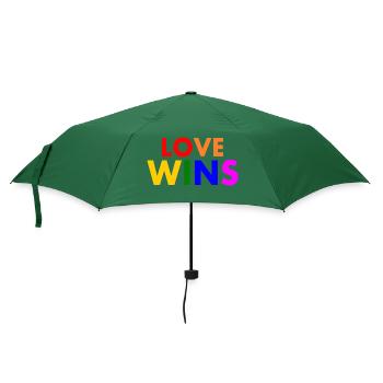 Love wins - Regenschirm (klein) - Flaschengrün - Vorne