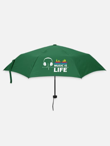 Music is Life - Regenschirm (klein) - Flaschengrün