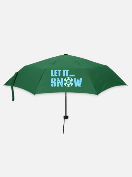 let it snow - Regenschirm (klein) - Flaschengrün