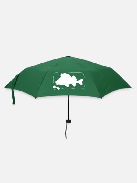 Barsch mit Jigspinner - Regenschirm (klein) - Flaschengrün