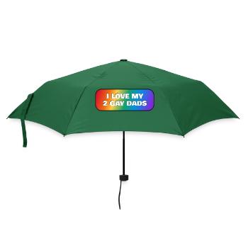 Ich liebe meine 2 schwulen Väter - Regenschirm (klein) - Flaschengrün - Vorne