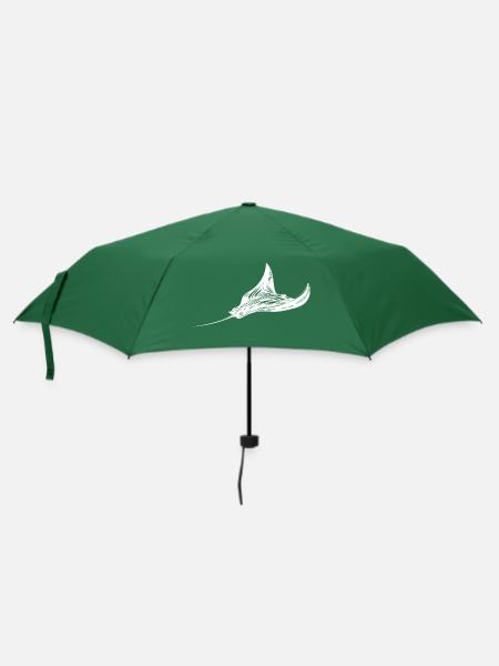 Eleganter riesiger Rochen im Unterwasser Flug - Regenschirm (klein) - Flaschengrün