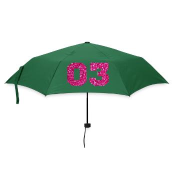 Nummer 3 Pink Glitter - 3. Jubiläum - Regenschirm (klein) - Flaschengrün - Vorne