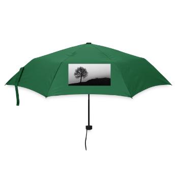 Die Bank und der Baum im Nebel - Regenschirm (klein) - Flaschengrün - Vorne