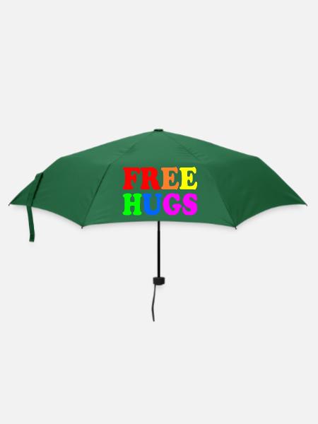 Free hugs - Regenschirm (klein) - Flaschengrün