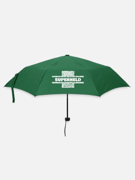 Superheld als Beruf - Regenschirm (klein) - Flaschengrün