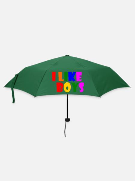 I like boys - Regenschirm (klein) - Flaschengrün