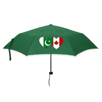Pakistan Kanada Flagge Herz - Regenschirm (klein) - Flaschengrün - Vorne