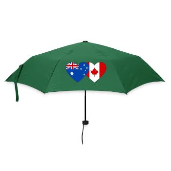 Australien Kanada Flagge Herz - Regenschirm (klein) - Flaschengrün - Vorne