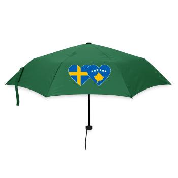 Schweden Kosovo Flagge - Regenschirm (klein) - Flaschengrün - Vorne