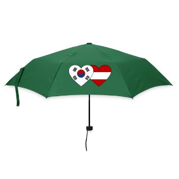 Süd Korea Österreich Flagge Herz - Regenschirm (klein) - Flaschengrün - Vorne