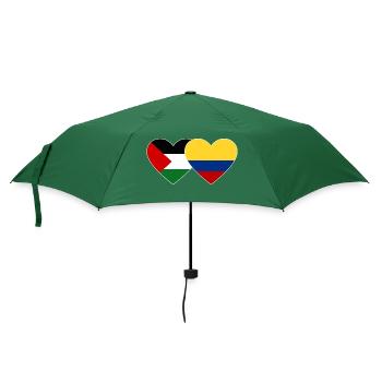 Palästina Kolumbien Flagge Herz - Regenschirm (klein) - Flaschengrün - Vorne