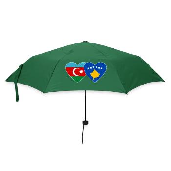 Aserbaidschan Kosovo Flagge Herz - Regenschirm (klein) - Flaschengrün - Vorne