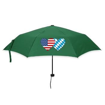 Amerika Bayern Flagge Herz - Regenschirm (klein) - Flaschengrün - Vorne
