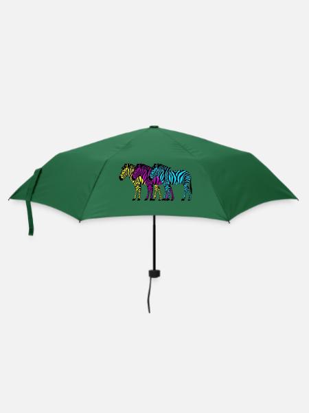Zebras - Regenschirm (klein) - Flaschengrün