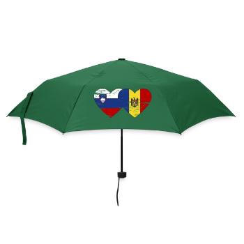 Slowenien Moldau Flagge Herz used - Regenschirm (klein) - Flaschengrün - Vorne
