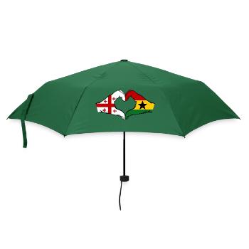 Georgien Ghana Flagge Hände Herzform - Regenschirm (klein) - Flaschengrün - Vorne