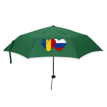 Rumänien Russland Flagge Herz used - Regenschirm (klein) - Flaschengrün - Vorne