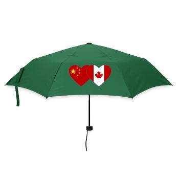China Kanada Flagge Herz - Regenschirm (klein) - Flaschengrün - Vorne