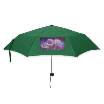 Space Cat - Regenschirm (klein) - Flaschengrün - Vorne