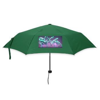 Cyber Cat - Regenschirm (klein) - Flaschengrün - Vorne
