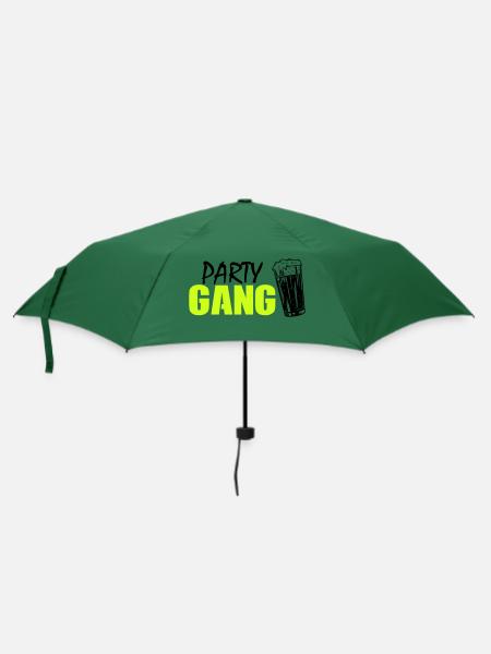 Party Gang - Regenschirm (klein) - Flaschengrün