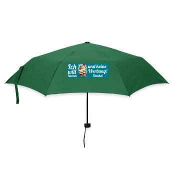 Ich will Kuchen und keine Werbung! Keine Werbung! - Regenschirm (klein) - Flaschengrün - Vorne