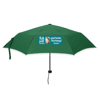 Ich will Kuchen und keine Werbung! Keine Werbung! - Regenschirm (klein) - Flaschengrün - Vorne