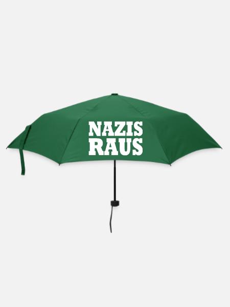 Nazis raus - Regenschirm (klein) - Flaschengrün