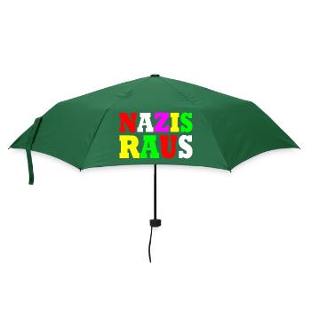 Nazis raus - Regenschirm (klein) - Flaschengrün - Vorne
